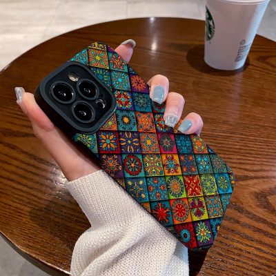 潮牌个性图案菱格适用vivo x90 60 x70 x80 x50 pro手机壳x27 x20 x23幻彩版 x80proplus保护套硅胶壳软男女
