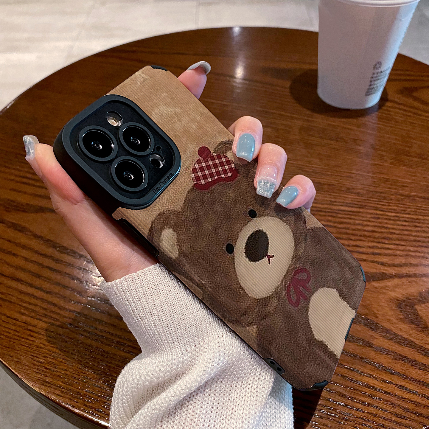 适用华为荣耀400手机壳300 200 100 90 80 70 60 pro新款50SE魔术Magic8 7 6防摔高级保护套油画红帽呆萌小熊