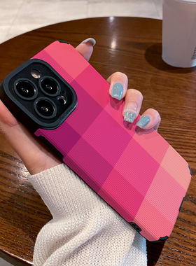 适用华为nova11 10 9 8 7 6 pro nova 9se 10 pro手机壳nova 5 4e 3i 7se保护套红色方块渐变拼接男女新款潮