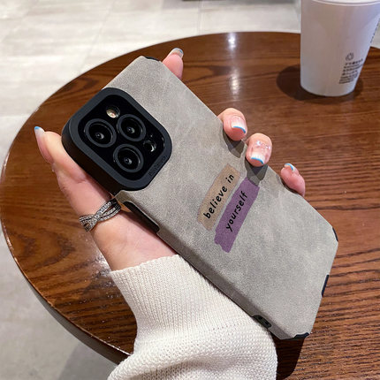 适用OPPO reno15手机壳reno14/13/12/11/10/9/8/7/6/5pro硅胶皮质防摔新款秋冬翻毛皮拼色英文标签高级保护套