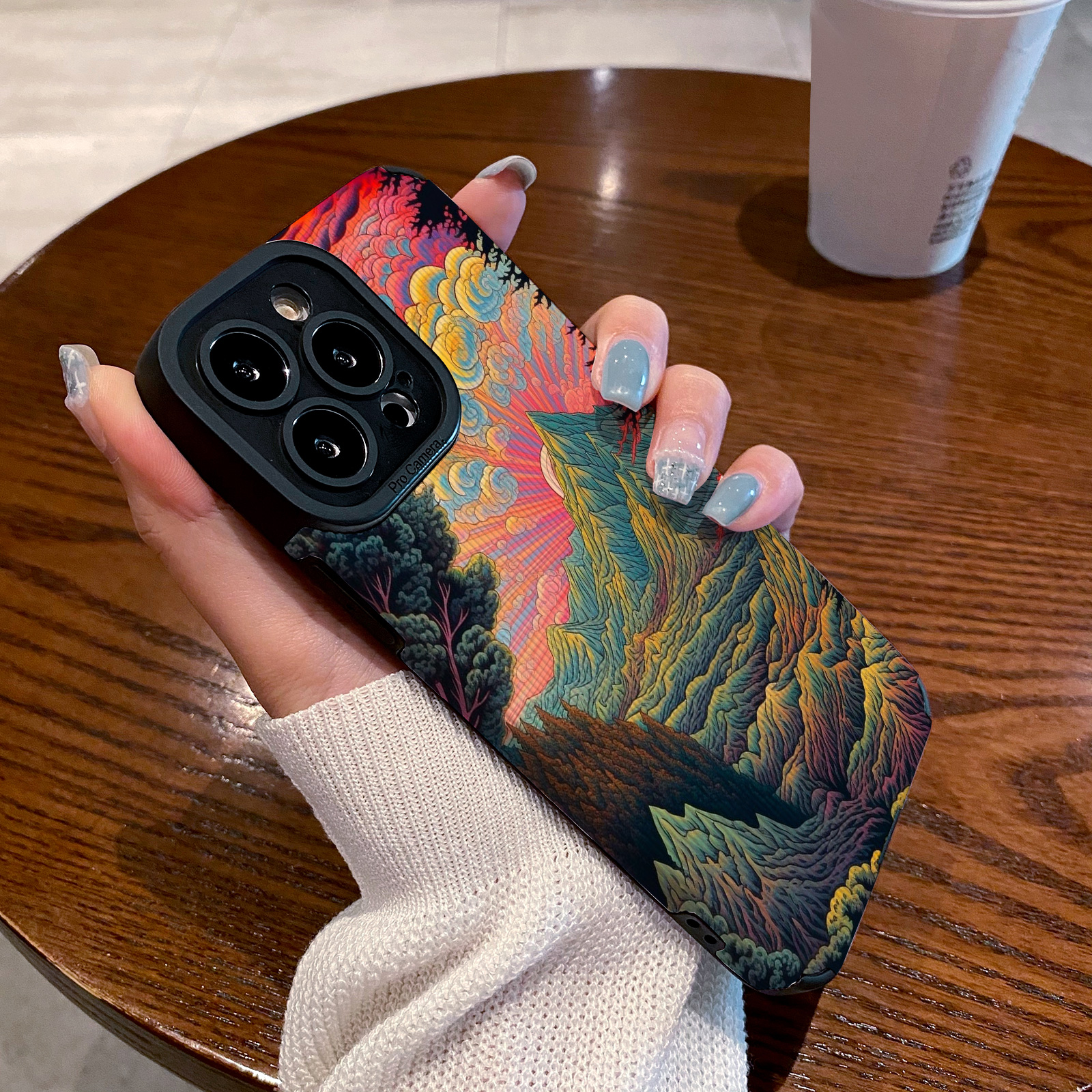 适用小米14 13pro 12 11 10 13ultra手机壳 12青春版14PRO皮质软9 17 10pro 11U保护套小众抽象树林山峰油画