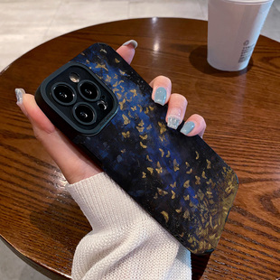 s30 s10 pro蓝色涂鸦金色蝴蝶新款 适用vivo s15e s6硅胶皮纹软s16pro防摔s30高级保护套 s17手机壳s16