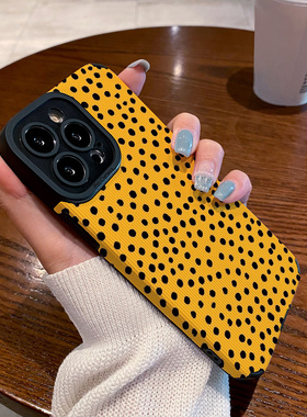 适用OPPO reno11 10 9 8 7 6 PRO+手机壳新款硅胶软reno5 14 reno8pro 7se 5G女保护套小众黄色满屏涂鸦豹纹