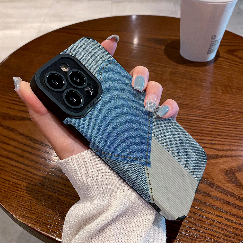 适用OPPO reno14手机壳reno13/12/11/10/9/8/7/6/5新款pro+硅胶皮质软防摔小众高级感保护套视觉牛仔拼色爱心