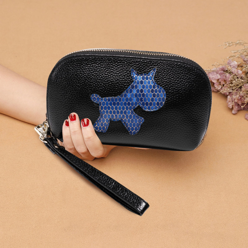 真皮手包女士气质2023新款大容量买菜零钱包软皮贝壳手拎包手机包