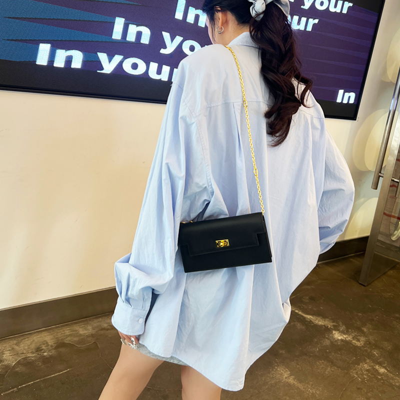 2025春季新款真皮手拿包多卡位零钱包女气质牛皮链条单肩斜挎小包