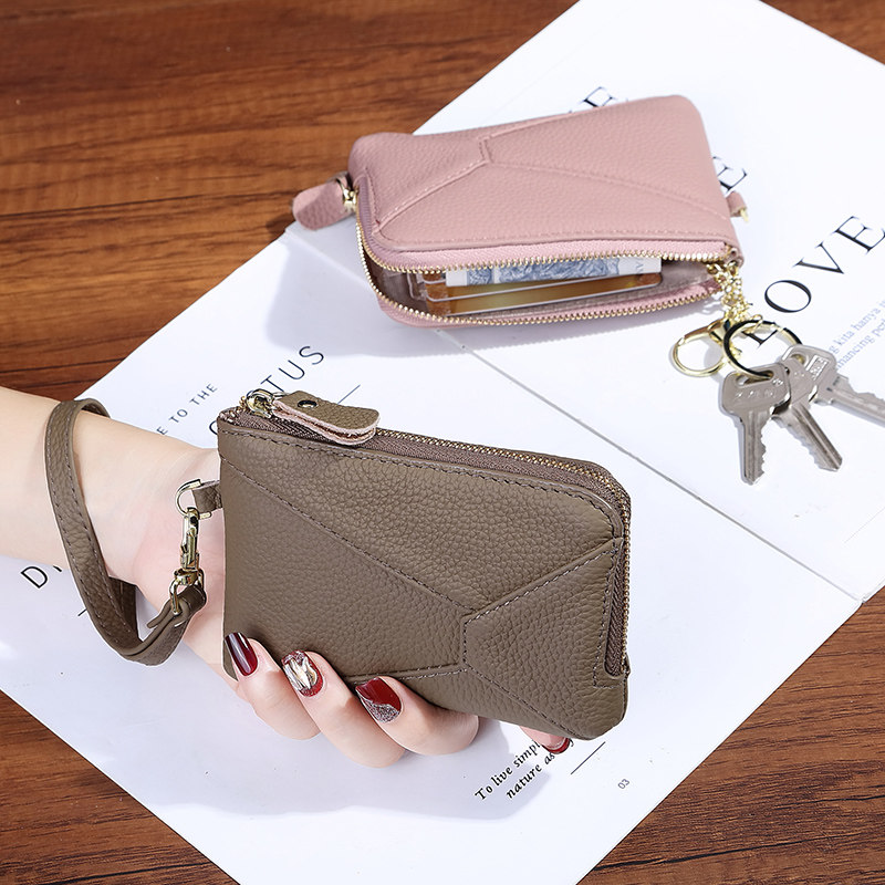 纯牛皮小巧零钱包简约真皮钱包2026秋冬新款拉链钥匙包驾驶证卡包