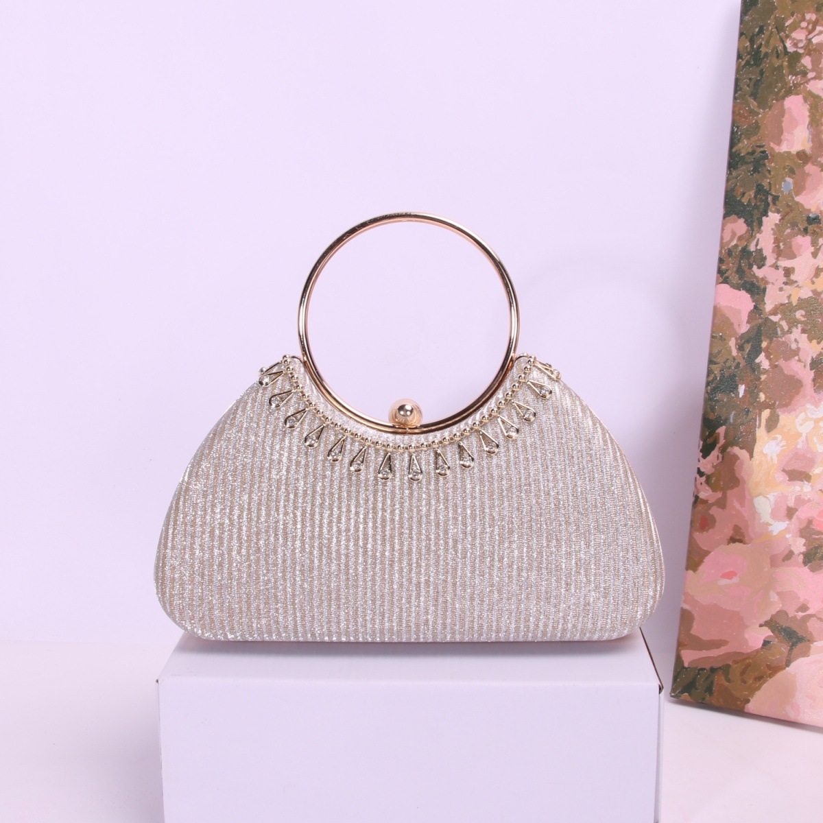 跨境新品闪亮奢华水钻拼接串珠手提晚装包女士时尚气质优雅晚宴包,箱包皮具/热销女包/男包,通用款女包,淘宝优惠券,粉丝福利购,淘宝优惠卷