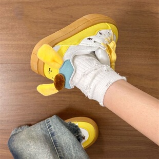 ins潮学生百搭板鞋 厚底增高鞋 休闲 女2025新款 小众国潮布丁狗板鞋