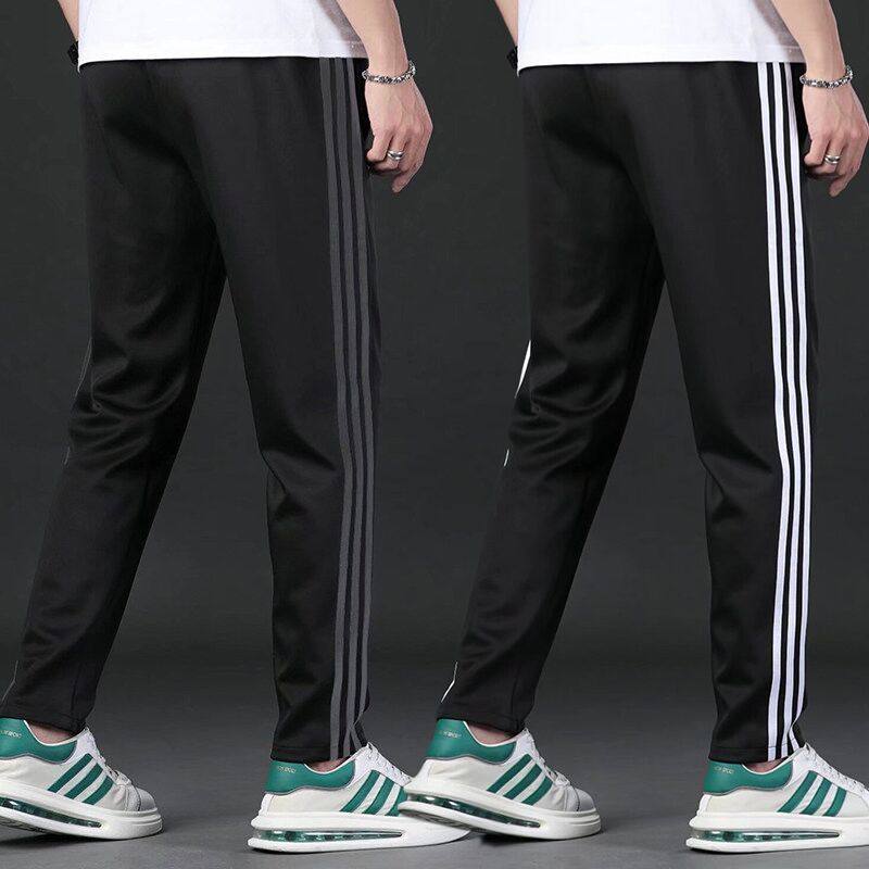 运动裤男款夏季2026新款速干直筒宽松休闲长裤跑步健身三条杠裤子