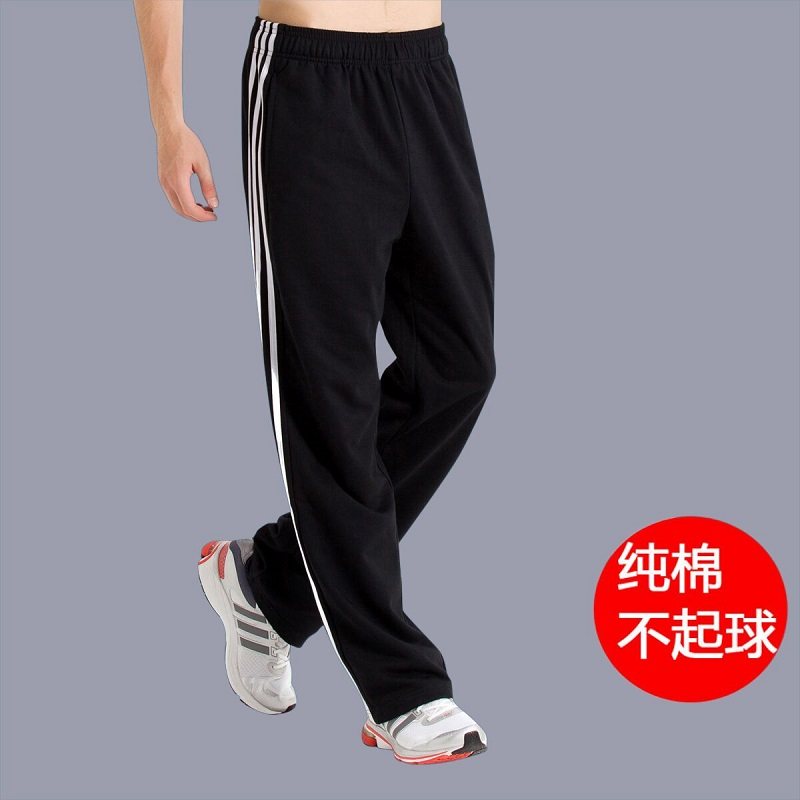 春夏季针织跑步训练三条扛运动裤