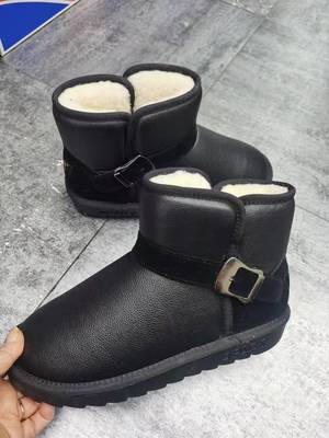 雪地靴男加绒防水防滑羊羔毛橡胶