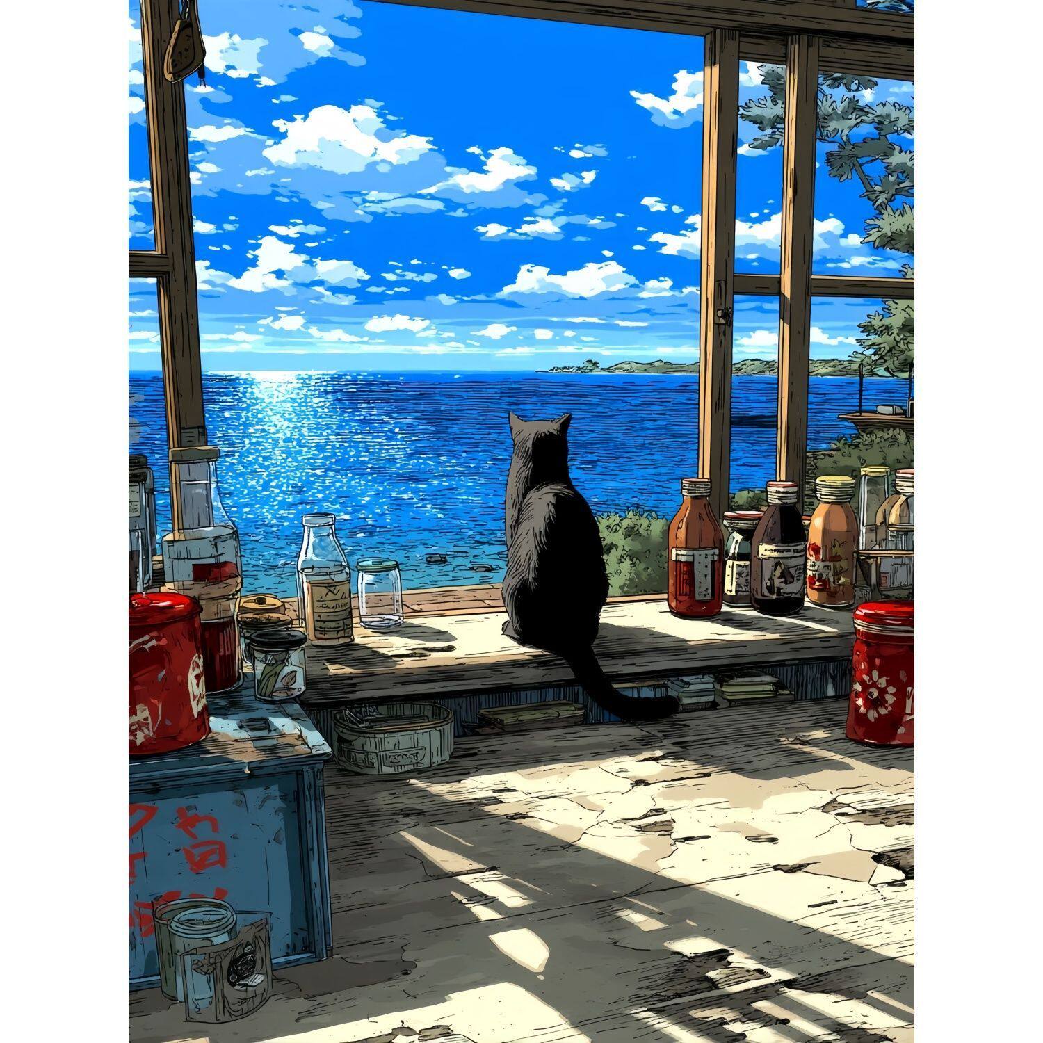 动漫风景自粘墙贴装饰海报宫崎骏卡通动漫贴画卧室宿舍儿童房贴纸