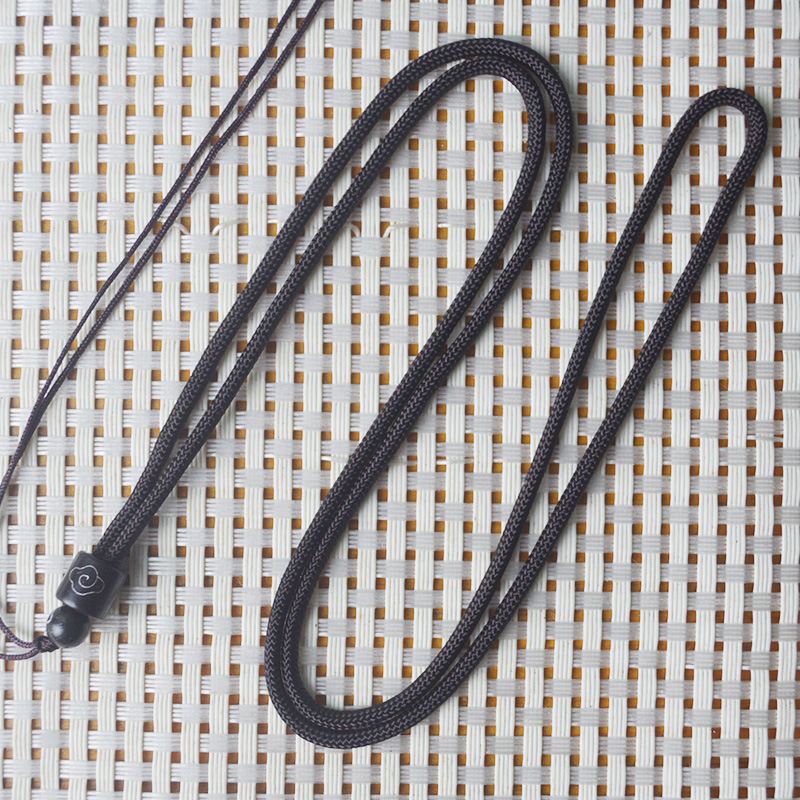 檀木仿925银丝祥云男手工编织小圆绳 翡翠吊坠玉器挂绳玛瑙项链绳