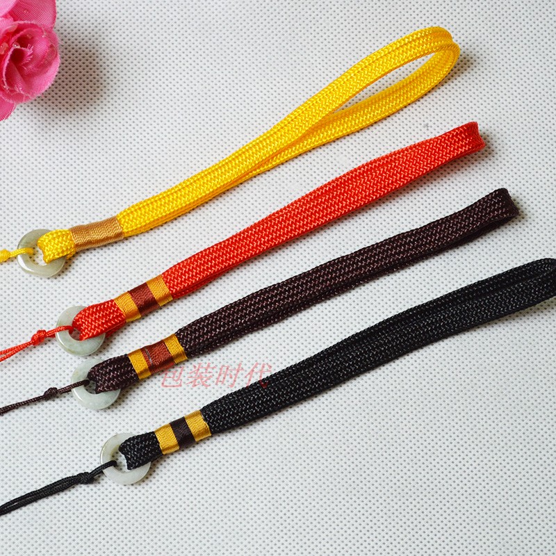 天光墟 平安扣翡翠玉器手把件挂绳 手工编制绳包包挂饰配件绳