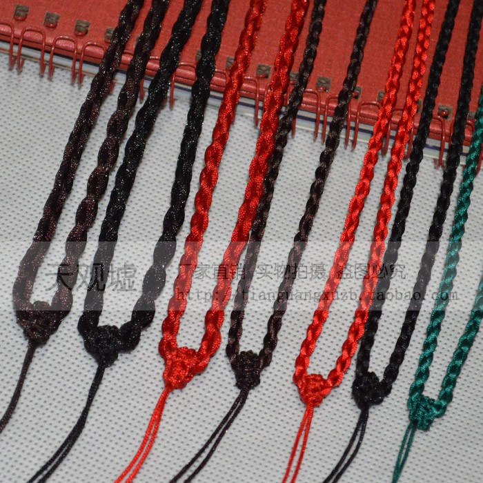 手工精编4股项链绳吊坠挂绳 韩国丝项链绳 翡翠玉器挂绳 饰品挂绳