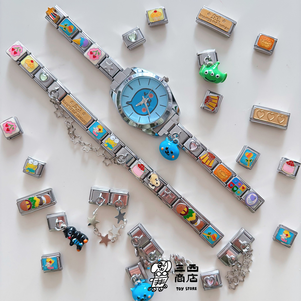 三西商店丨可爱卡通自由组合金属模块手链表带