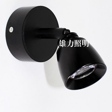 明装射灯背景墙灯玄关照画灯 万向黑色led射灯3w客厅镜前灯单灯5W