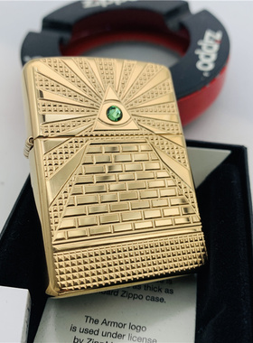 正品ZIPPO防风煤油打火机新款纯铜盔甲普罗维登斯之眼49060男礼品