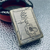 正品 情人节礼 ZIPPO防风煤油打火机纯铜盔甲手雕库里篮球收藏男士