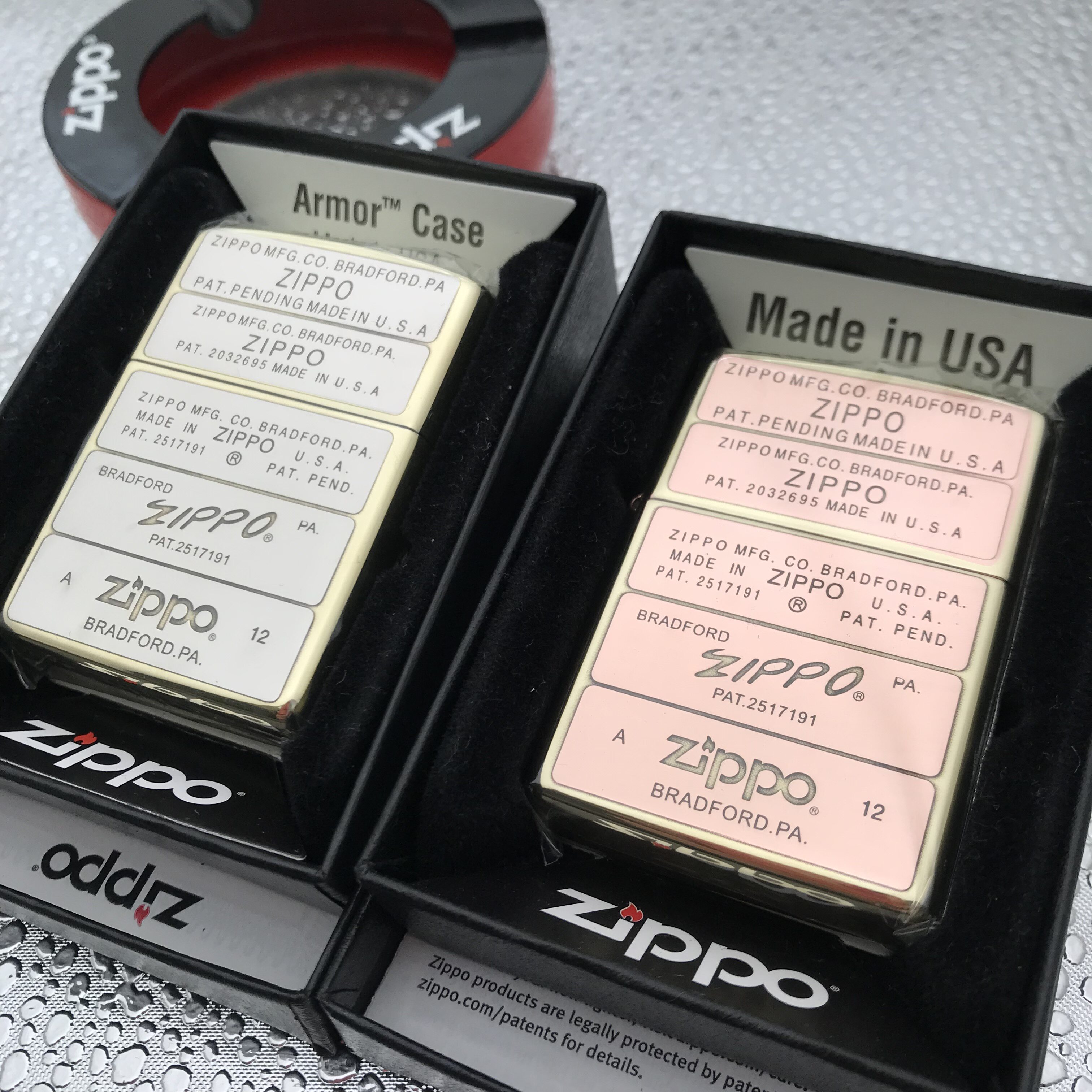 左左ZIPPO进口原装美国防风煤油打火机 银色紫铜双面五代变化标志