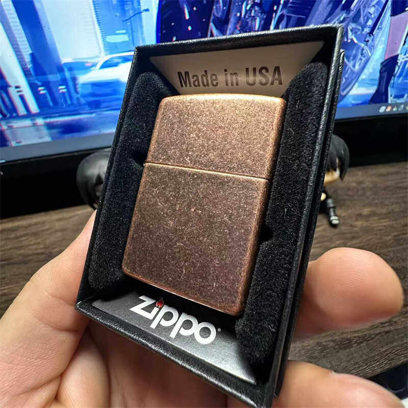 zippo防风打火机原装正品美版复古做旧镀紫铜301fb男士节日送礼品