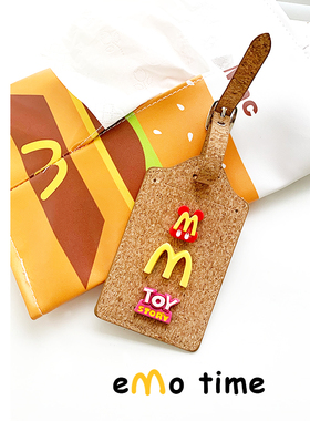 emo麦麦M记行李牌行李箱标识防丢托运吊牌姓名挂牌出国旅行箱卡套