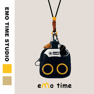 emo原创小黑猫随身袋零钱包便携学生百搭潮牌耳机杂物逛街收纳包