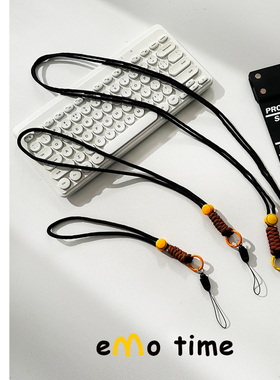 原创学生手绳挂脖绳斜挎绳伸缩绳子包包卡套配件绳创意防丢麻花绳