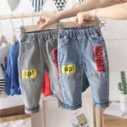 Quần jeans bé trai xuân hè 2019 mới nhỏ quần trẻ em quần mỏng bé trai giản dị - Quần jean