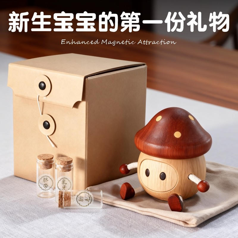 婴儿脐带胎毛胎发收藏盒纪念宝宝新生乳牙保存瓶定制diy礼物摆件