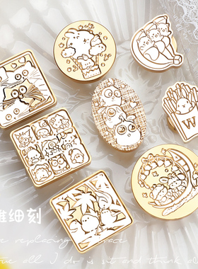 聚吉8月新款原创可爱萌物系列新手火漆印章铜头火漆蜡萌宠手工DIY礼物包装信封盖印