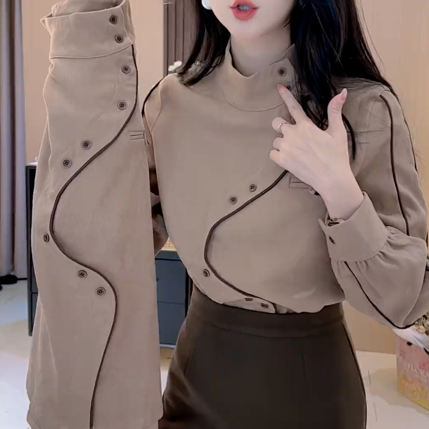 衬衫气质显瘦时尚法式复古女装