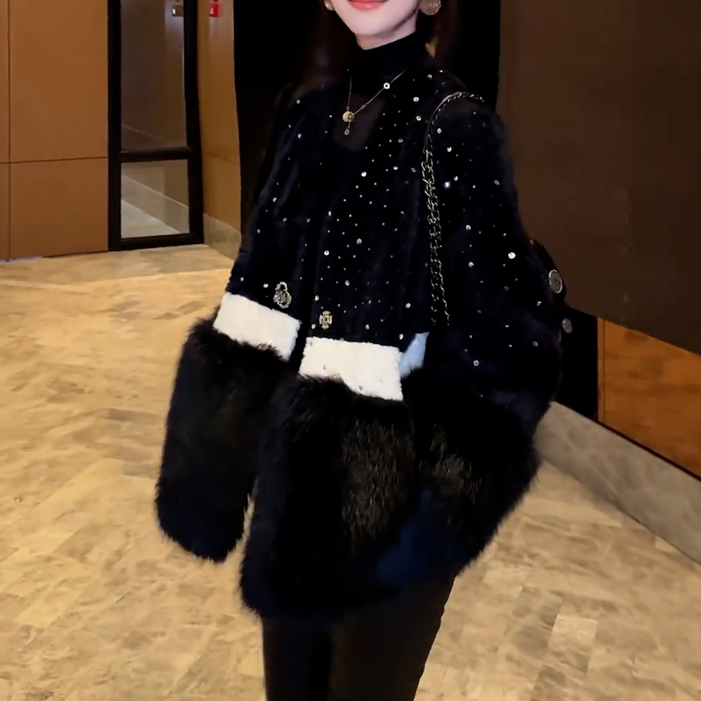 欧货洋气时尚气质百搭皮草外套