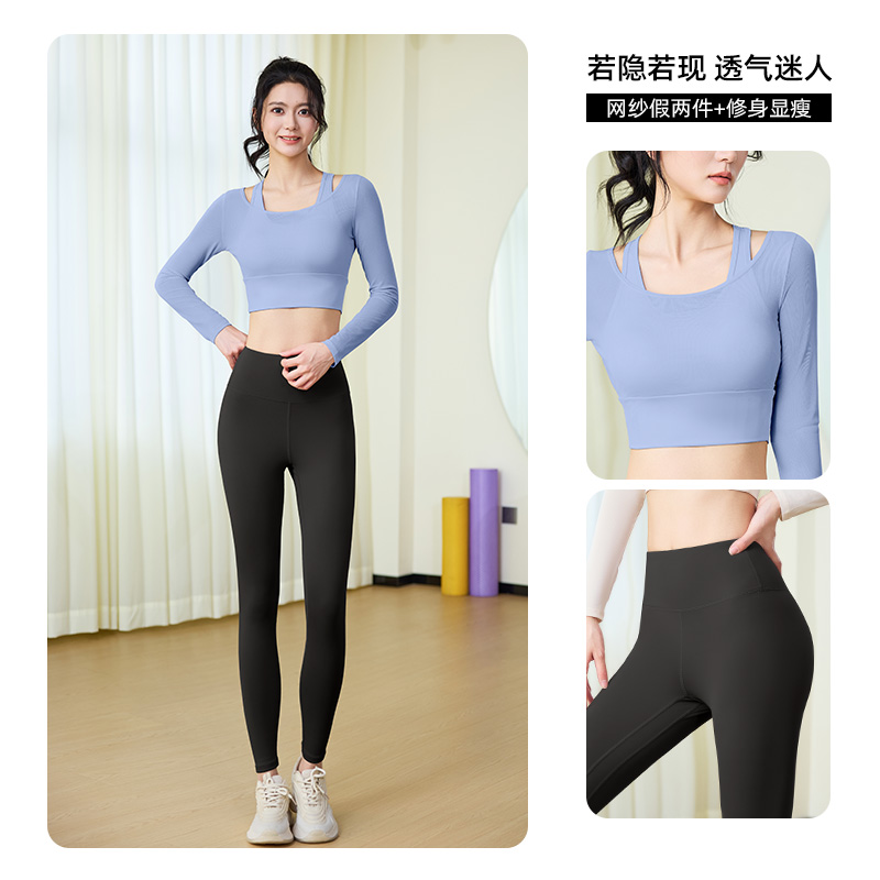 健身服上衣女2025新款高级感普拉提训练瑜伽服短袖晨跑步运动套装
