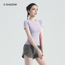 瑜伽服运动套装女2025新款夏季高级感跑步普拉提训练短袖上衣大码