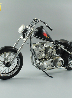手工金属Chopper风格哈雷仿真摩托车手办模型1:6可配HT12寸兵人偶