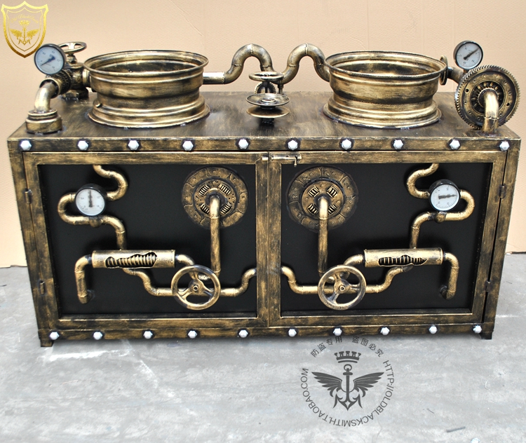 铁艺铜色 重金属工业风 洗手盆台盆洗手池洗漱台 酒吧餐饮咖啡店