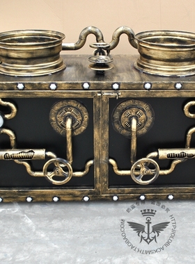 铁艺铜色 重金属工业风 洗手盆台盆洗手池洗漱台 酒吧餐饮咖啡店