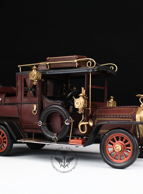 1907年劳斯莱斯老爷车模型 1:12兵人手办动漫 咖啡店餐厅家居摆件