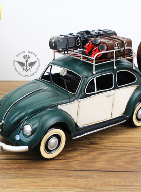 1934年甲壳虫滑雪老爷车模型1:12兵人手办酒吧咖啡店餐厅家居摆件