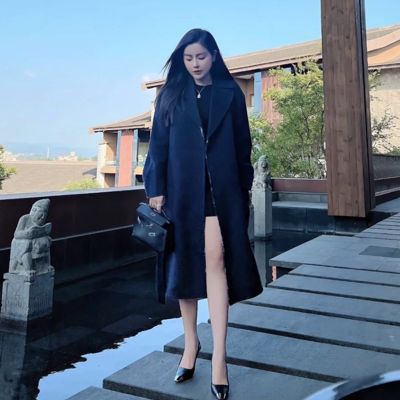 秋冬女士外套大衣过膝宽松毛呢呢子中长款加厚