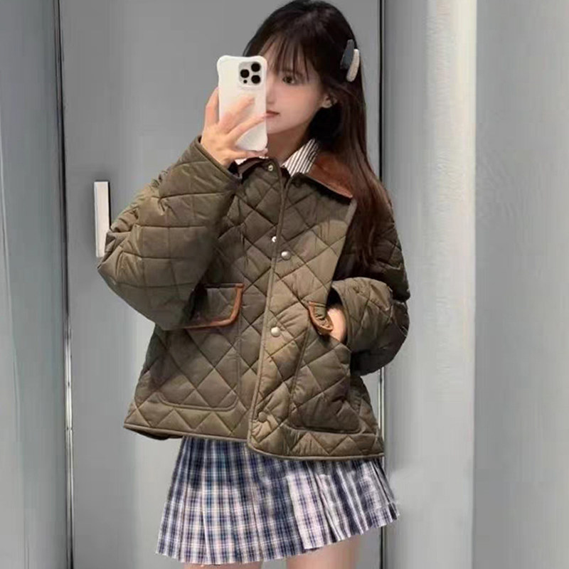2025秋季新款时尚气质修身显瘦长袖棉服外套女