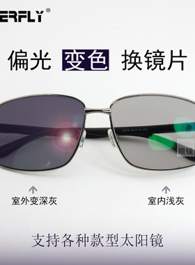 偏光变色近视镜片1.61含装配