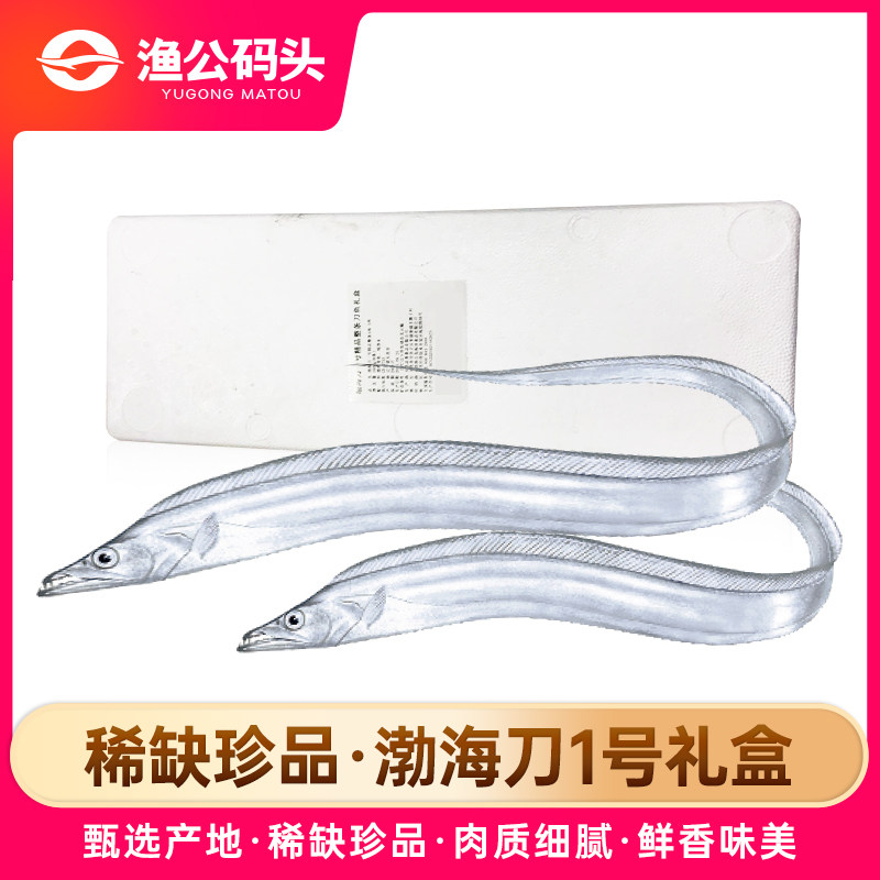 渔公码头DS大连渤海刀1号8条装整条大号带鱼新鲜冷冻水产年货礼盒,水产肉类/新鲜蔬果/熟食,海鲜水产礼盒套装,淘宝优惠券,粉丝福利购,淘宝优惠卷