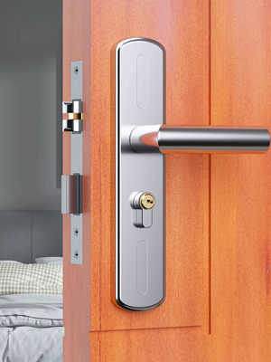 门锁卧室通用型木门卫生间门房门家用换锁静音锁匠万能可调不锈钢