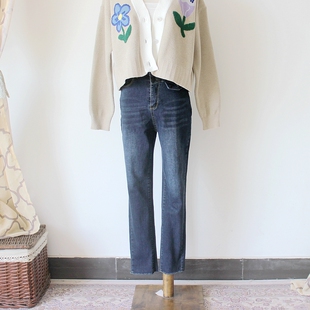 春款 3件特 高腰弹性修身 水洗磨白百搭小脚牛仔裤 0420 长裤 180元