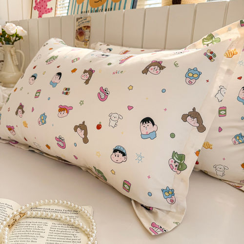 全棉枕套单个卡通48X74cm家用学生宿舍枕芯内胆套枕头套大号50X80