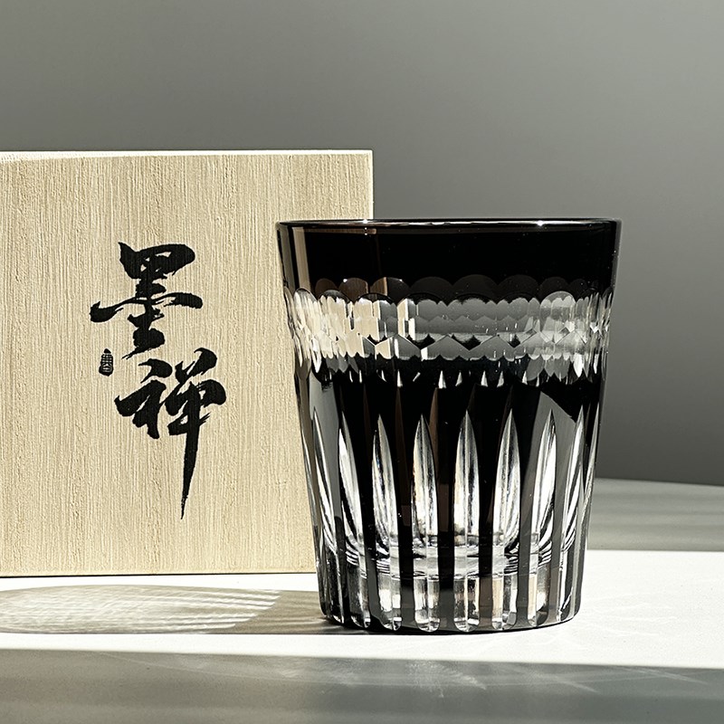 江户切子夜曲高档个性v威士忌洋酒杯复古手工水晶玻璃杯