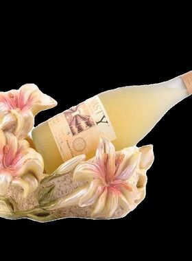 中式欧式百合花酒架摆件家居饰品客厅玄关桌面Q酒柜摆设软装装饰